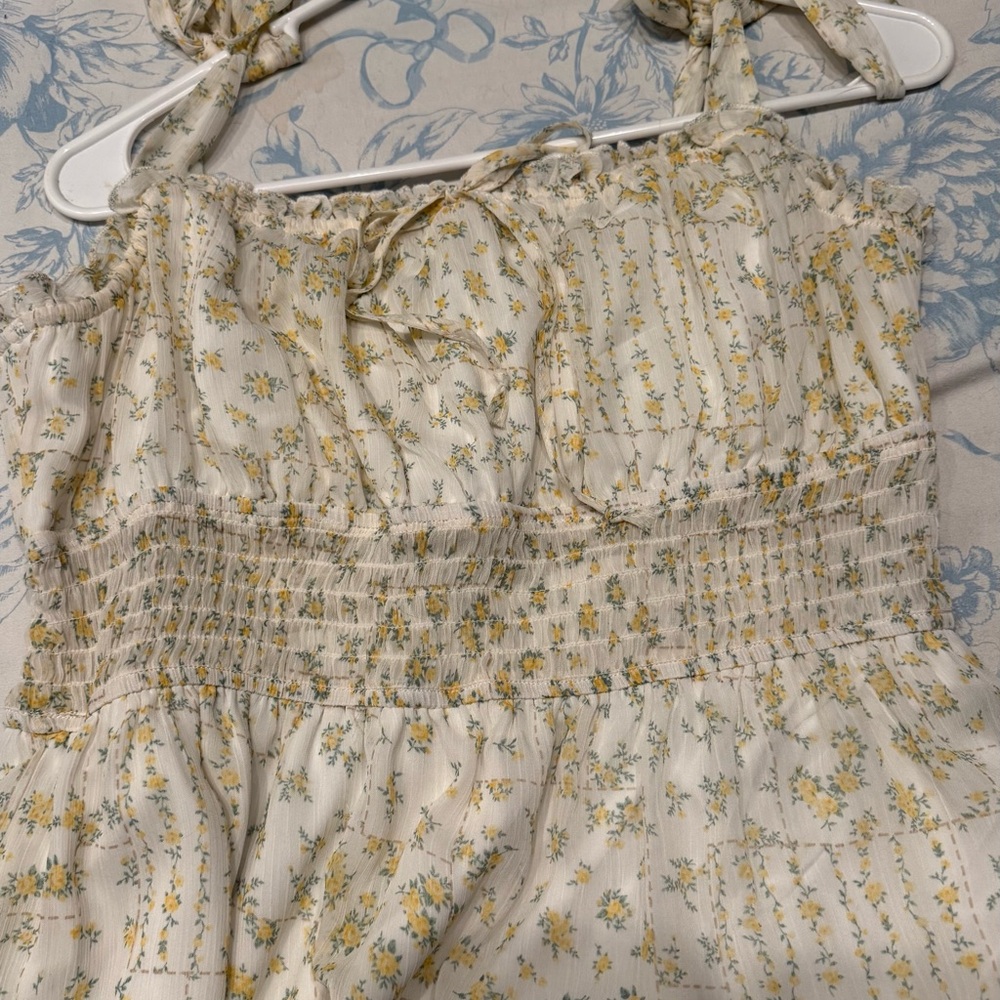 Trixxi Floral Maxi Dress - Cream and Yellow